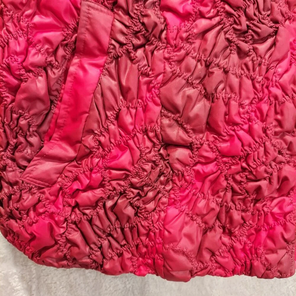Christopher & Banks Womens L Vest Red Maroon ruched textured Colorful Bold warm - Picture 12 of 14